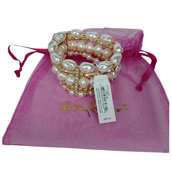 Lilly Pulitzer Faux Pearls and Beads 5-Layer Bracelet w/ Rhinestones Accents NWT - Picture 5 of 6